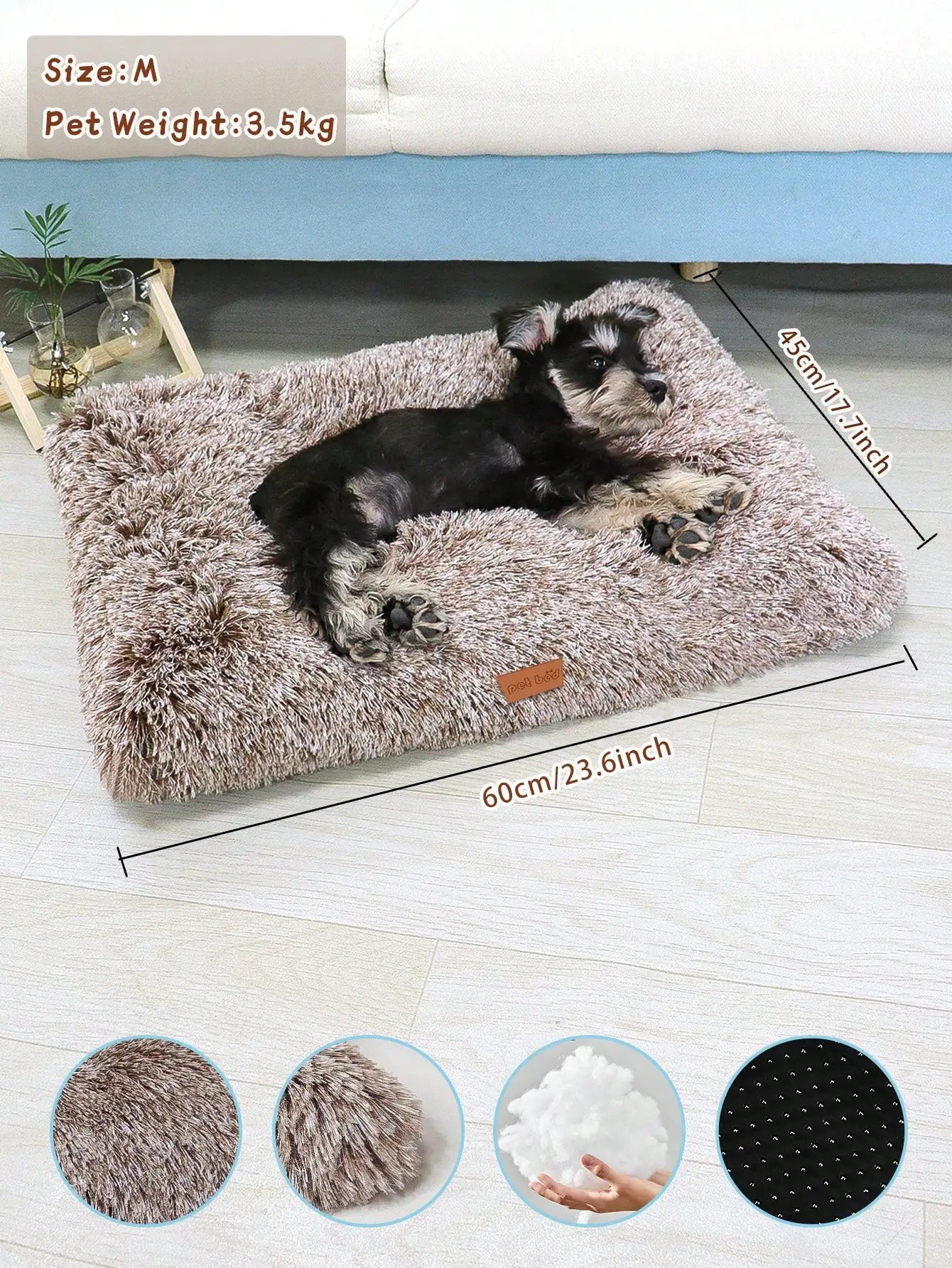 Washable Plush Pet Crate Bed Breeds
