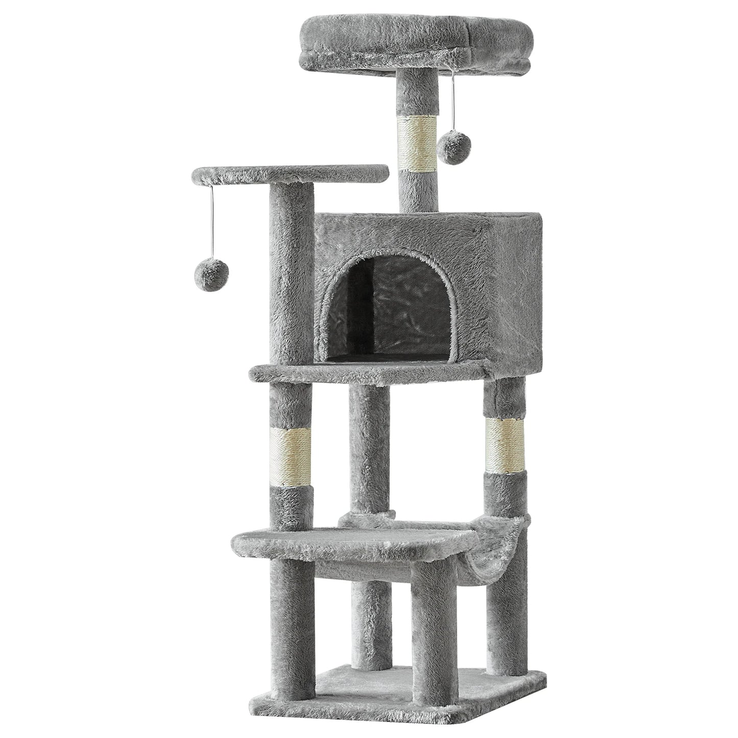 44In Cat Tree Tall Multi-Cat Tower Natural Sisal