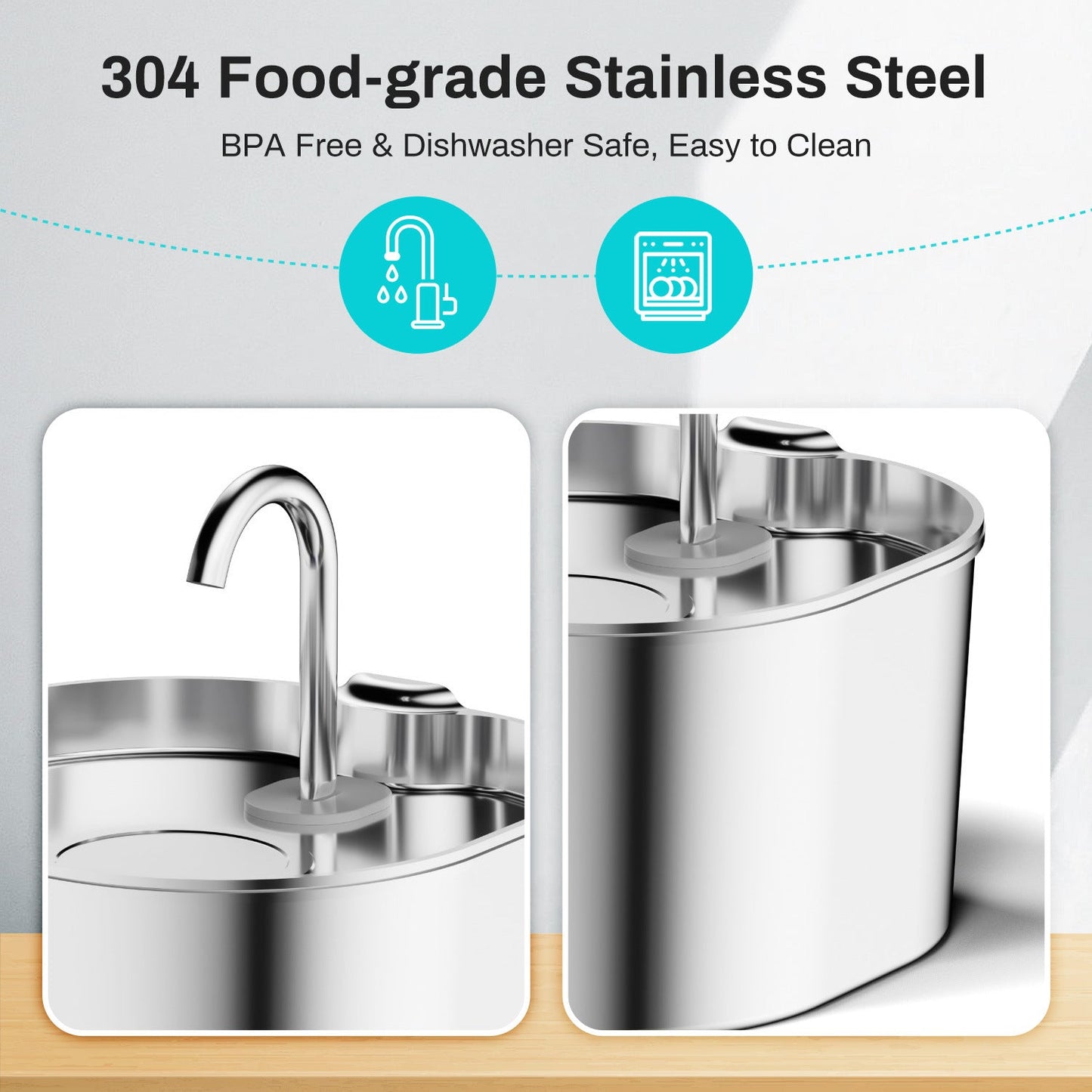 Stainless Steel Smart Pet Water Dispenser Automatic Circulation Large Capacity