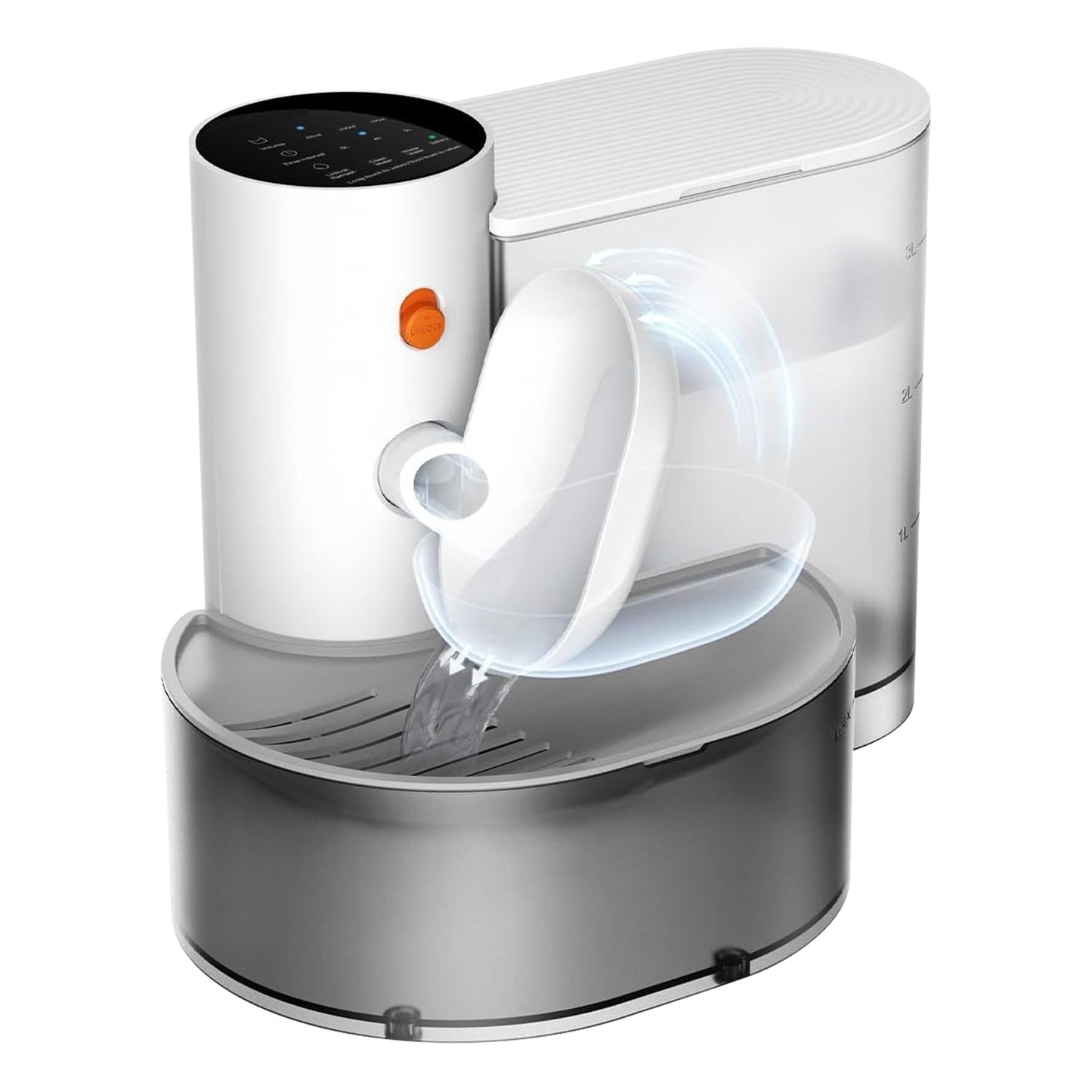 Smart Pet Water Fountain Automatic Cat Water Dispenser 3L/101OZ Cordless Rechargeable Dog Water Fountain Self-Refill with 3 Adjustable Volume 3 Time I