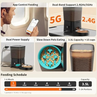 Automatic Feeder, 5G WiFi  Food Dispenser
