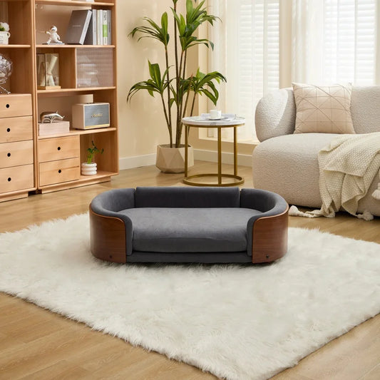 Elevated Dog Bed with Solid Wood Leg