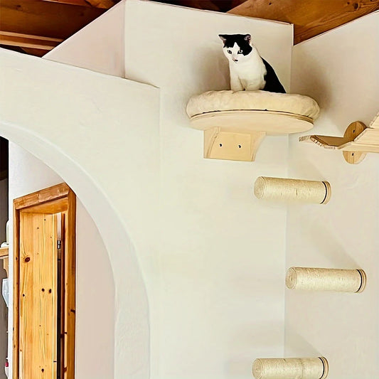 Wall Mounted Solid Wooden Furniture Climbing Ladder