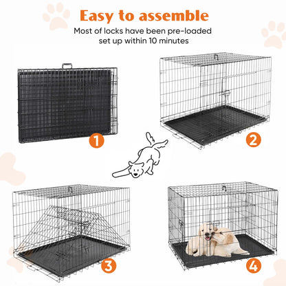 Double Door Folding Metal Wire Cage