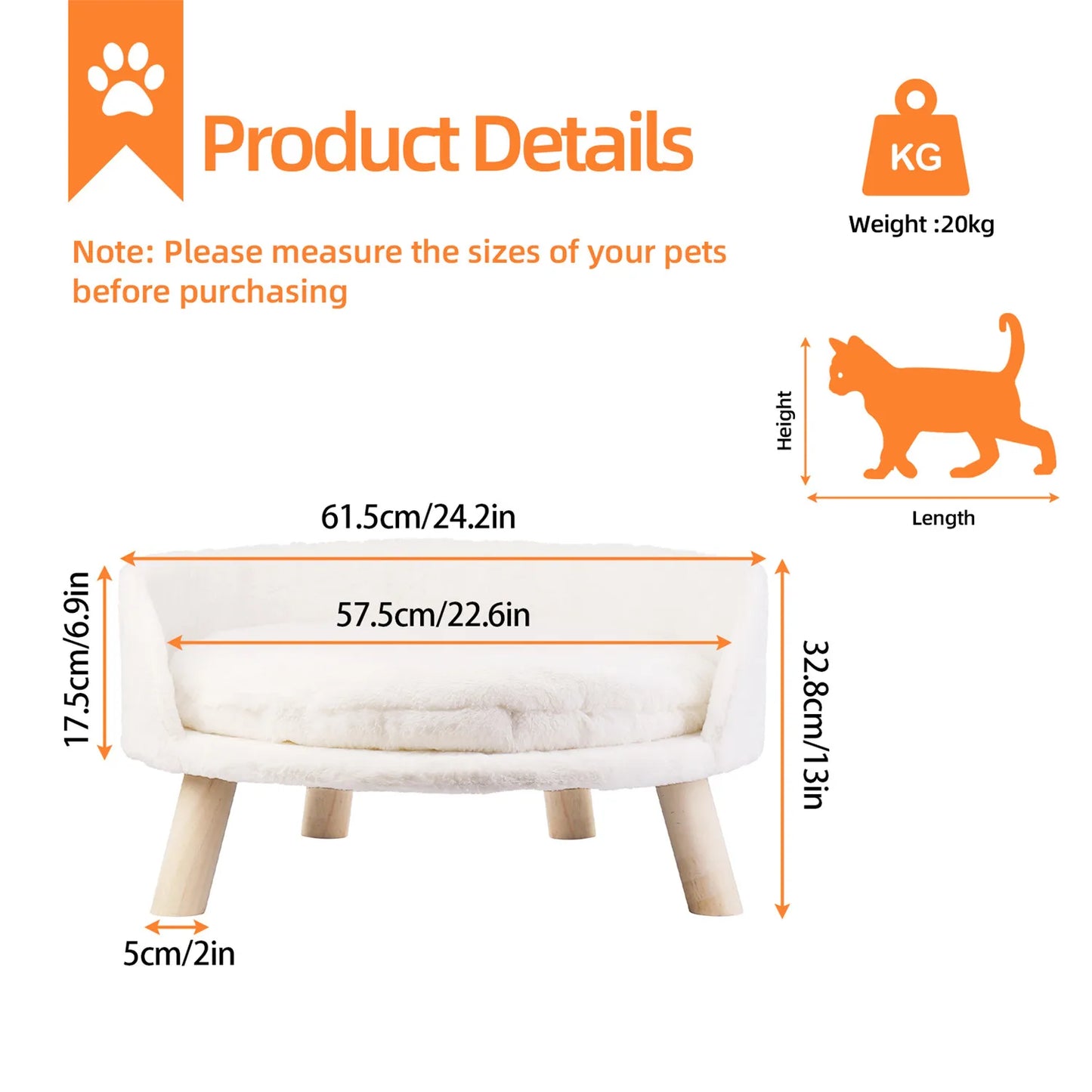 Pet Sofa Bed Raised Chair