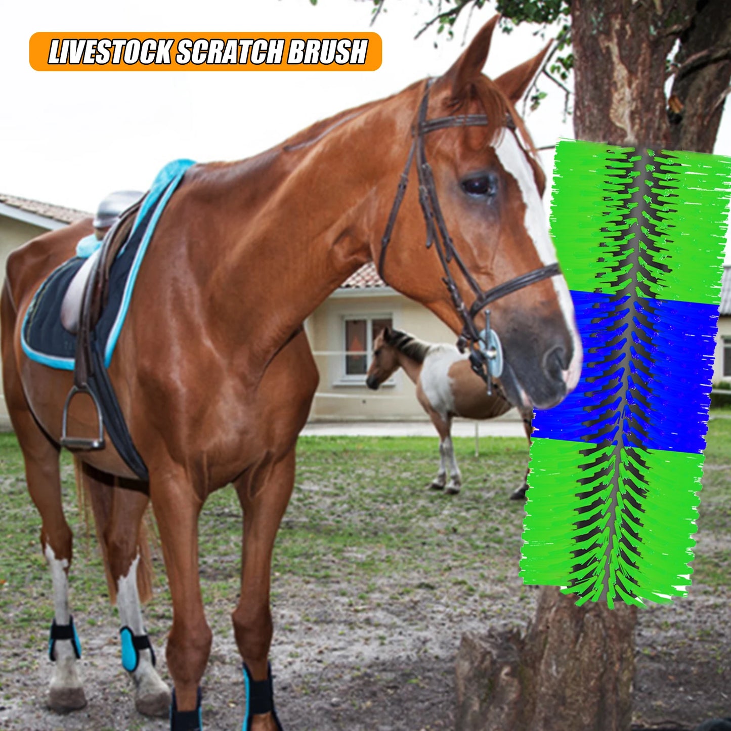 4 Pcs Flexible Livestock Scratching Brush 20.08x7.28in,