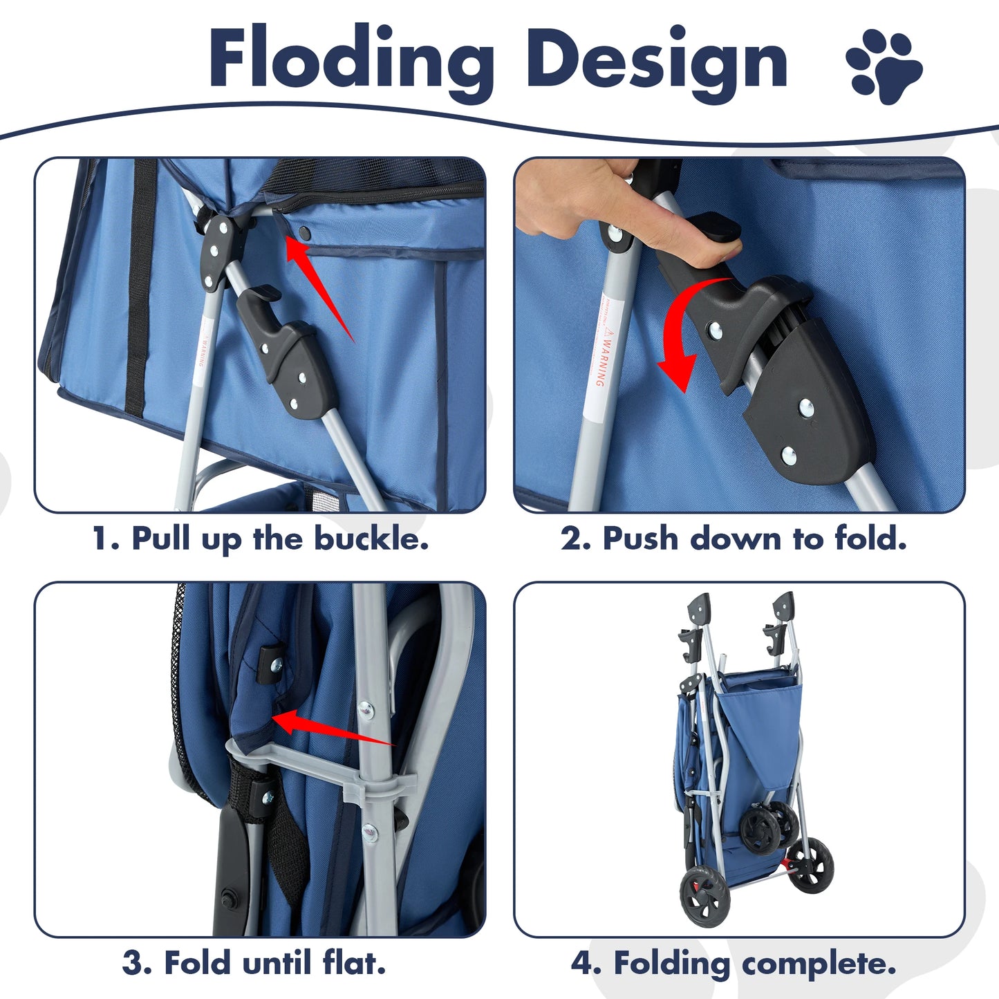 3 Wheels Foldable Pet Stroller