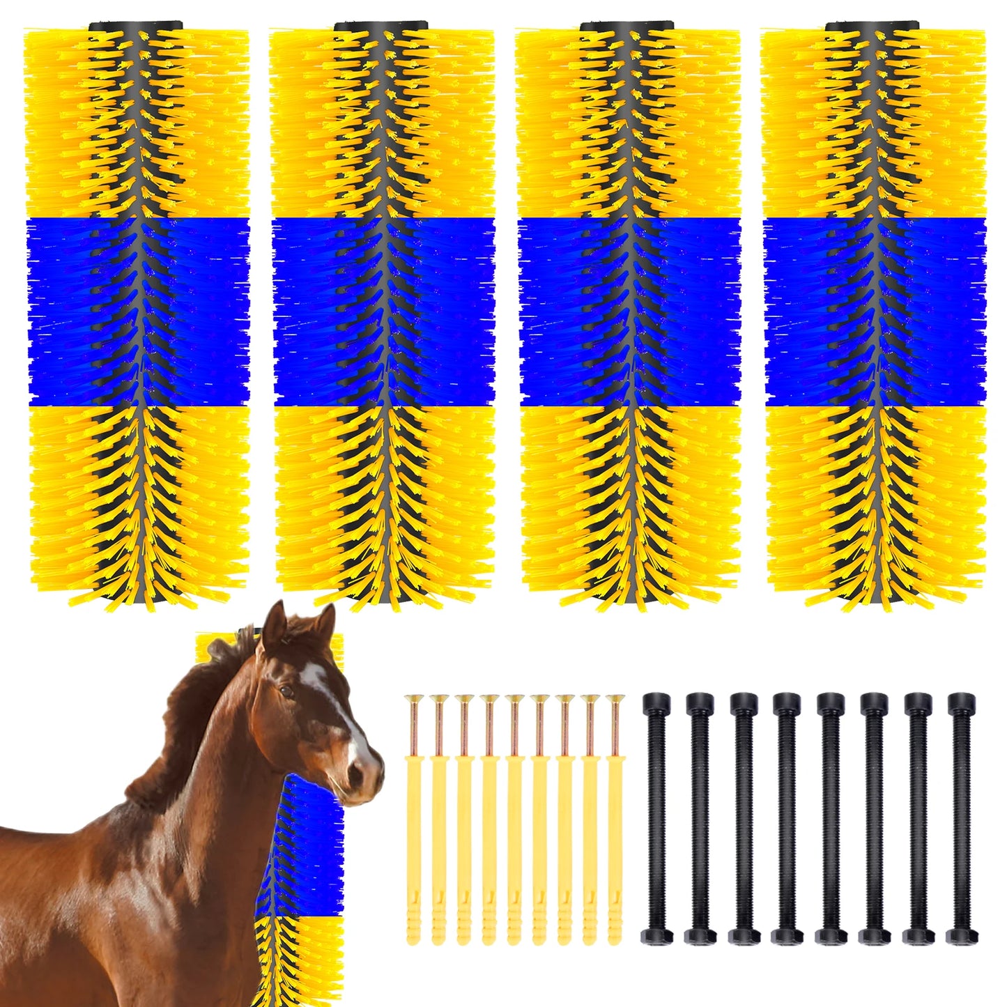 4 Pcs Flexible Livestock Scratching Brush 20.08x7.28in,