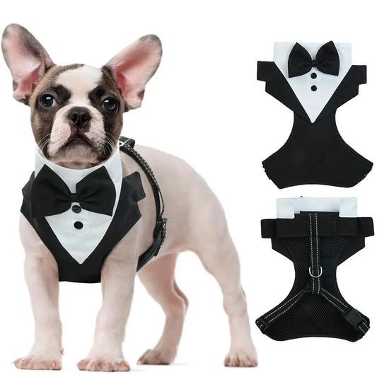 Dog Tuxedo Adjustable Harness Party Costume
