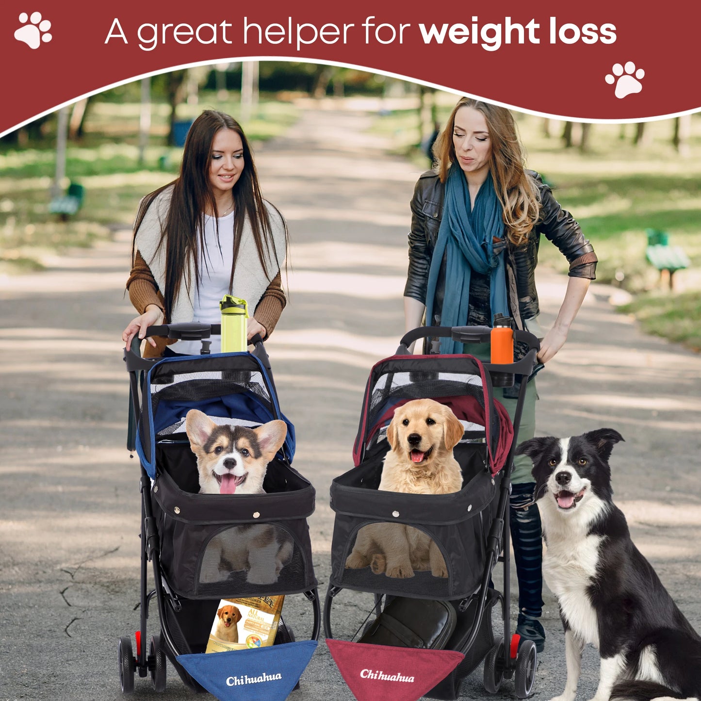 Pet Stroller For Small Medium Cats&Dogs