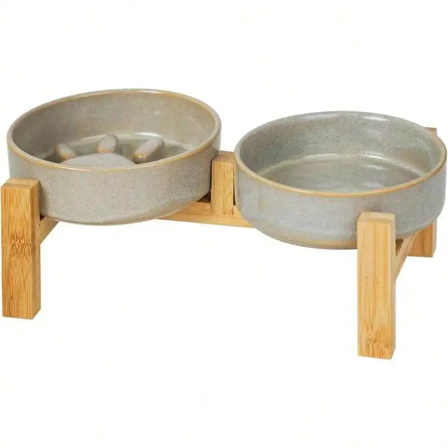 Elevated Slow Feeder Ceramic bowl