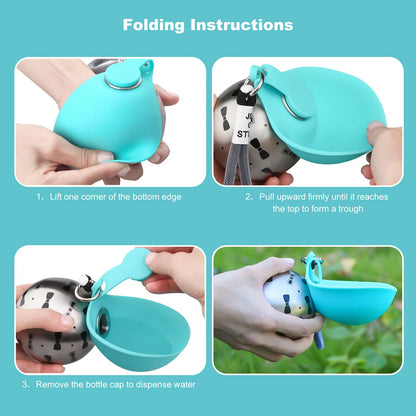 Foldable Silicone Dog Bowl for Hiking Travel