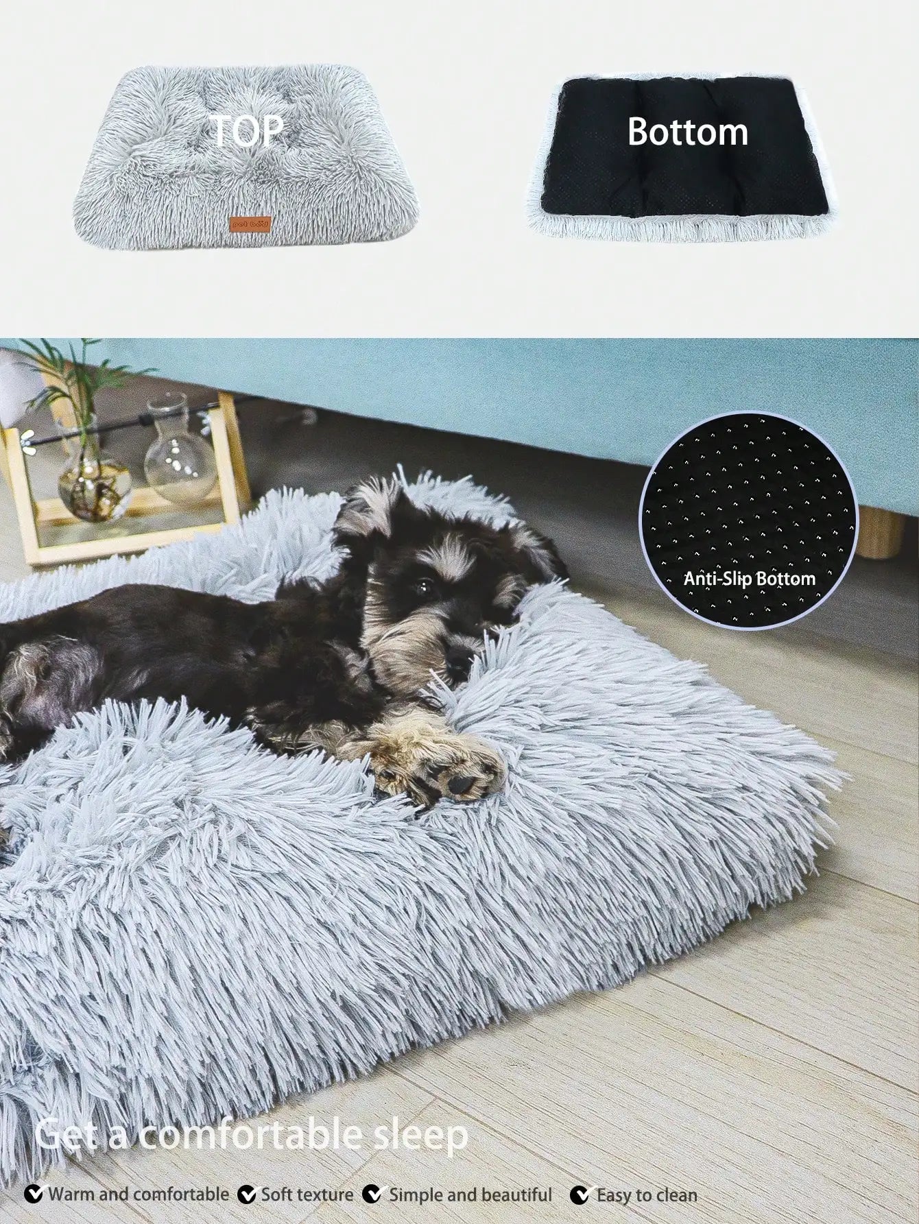 Washable Plush Pet Crate Bed Breeds