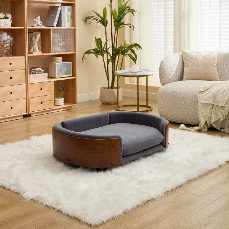 Elevated Dog Bed with Solid Wood Leg