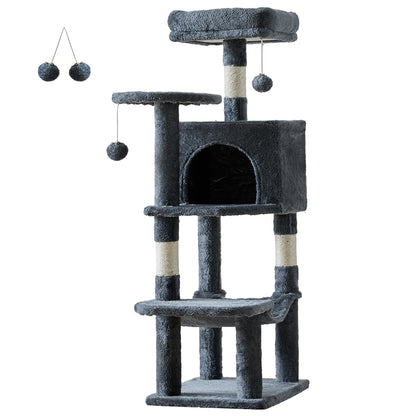 44In Cat Tree Tall Multi-Cat Tower Natural Sisal