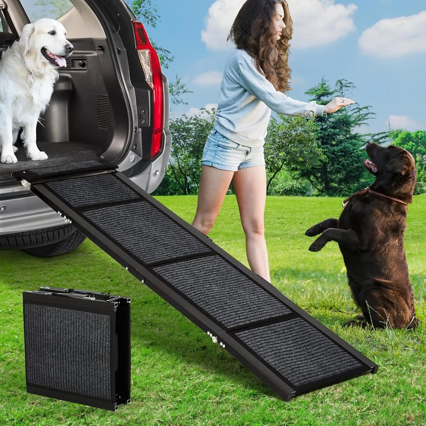 Upgraded Dog Ramp For Cars Up to 250 LBS