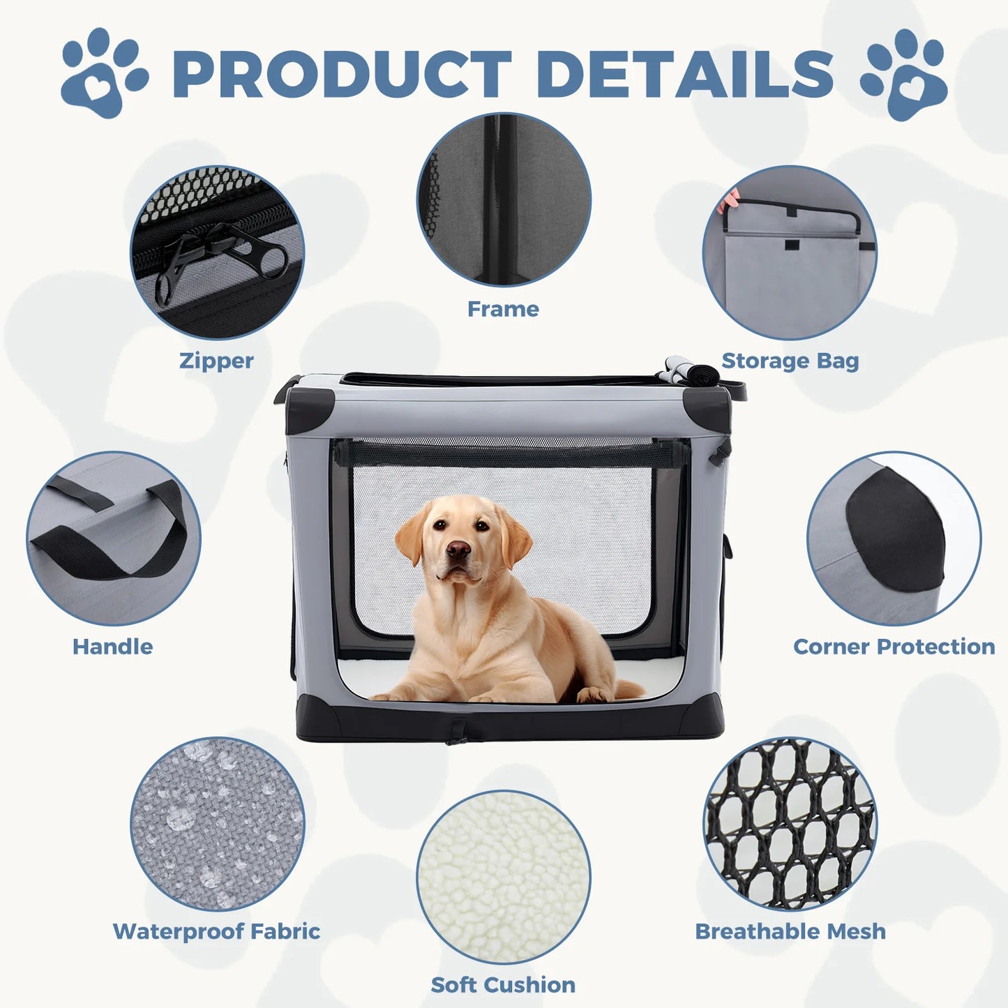 Foldable Soft Dog Crate Portable