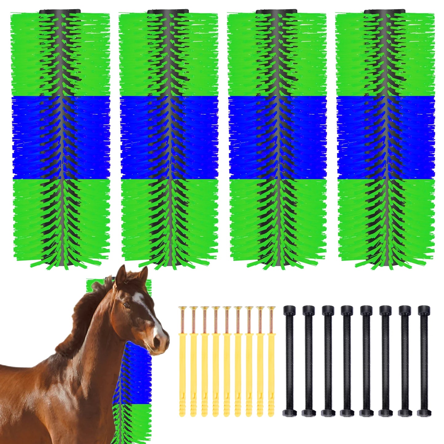 4 Pcs Flexible Livestock Scratching Brush 20.08x7.28in,