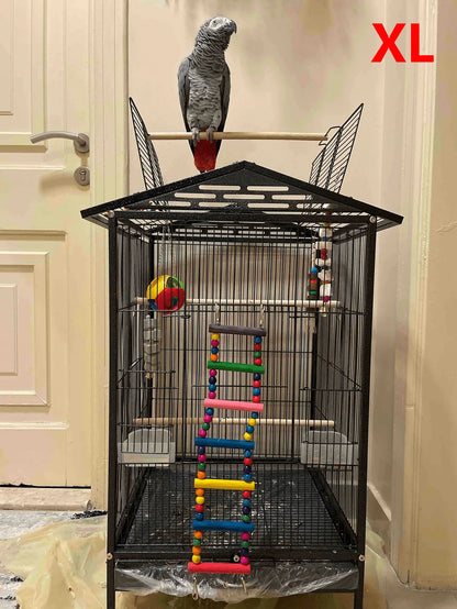 Colorful Wooden Bird Ladder & Swing -