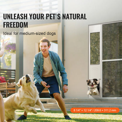 Sliding Glass Door Adjustable Aluminum Frame Tempered Glass Pet Door