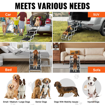 Wide Dog Car Steps Folding Portable Pet Steps 150 lbs