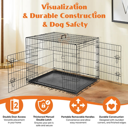 Double Door Folding Metal Wire Cage