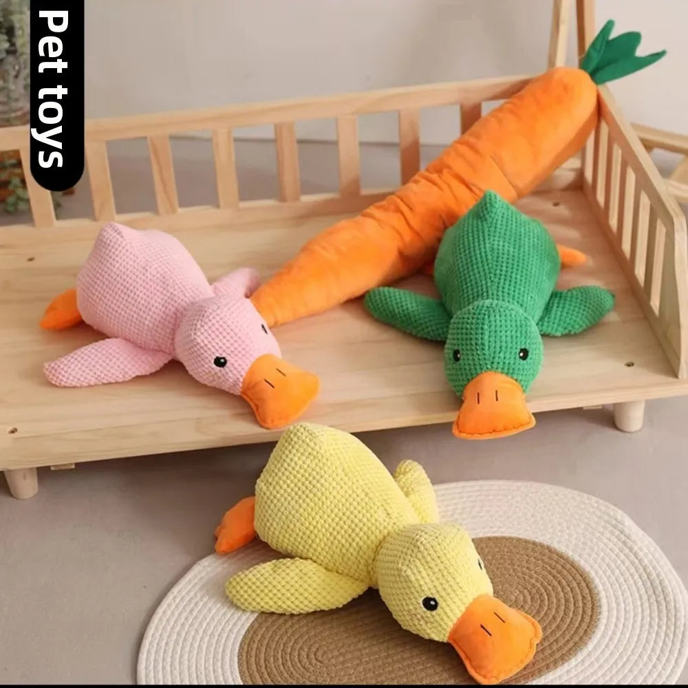 1/3PCS Calming Duck Squeaky Plush Toy Luxury Sleep Aid