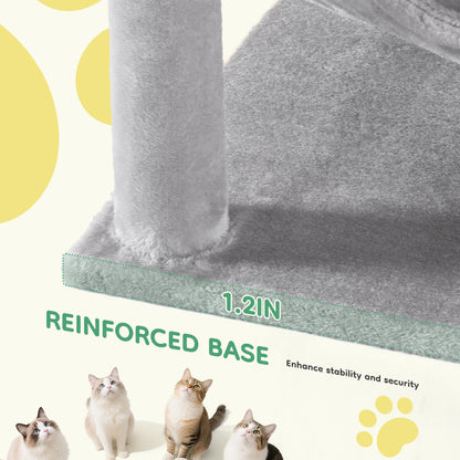 44In Cat Tree Tall Multi-Cat Tower Natural Sisal
