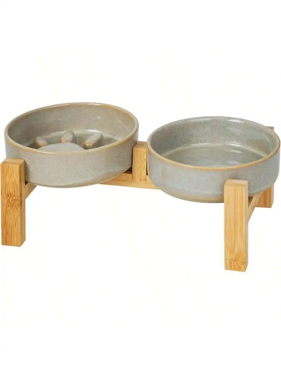 Elevated Slow Feeder Ceramic bowl