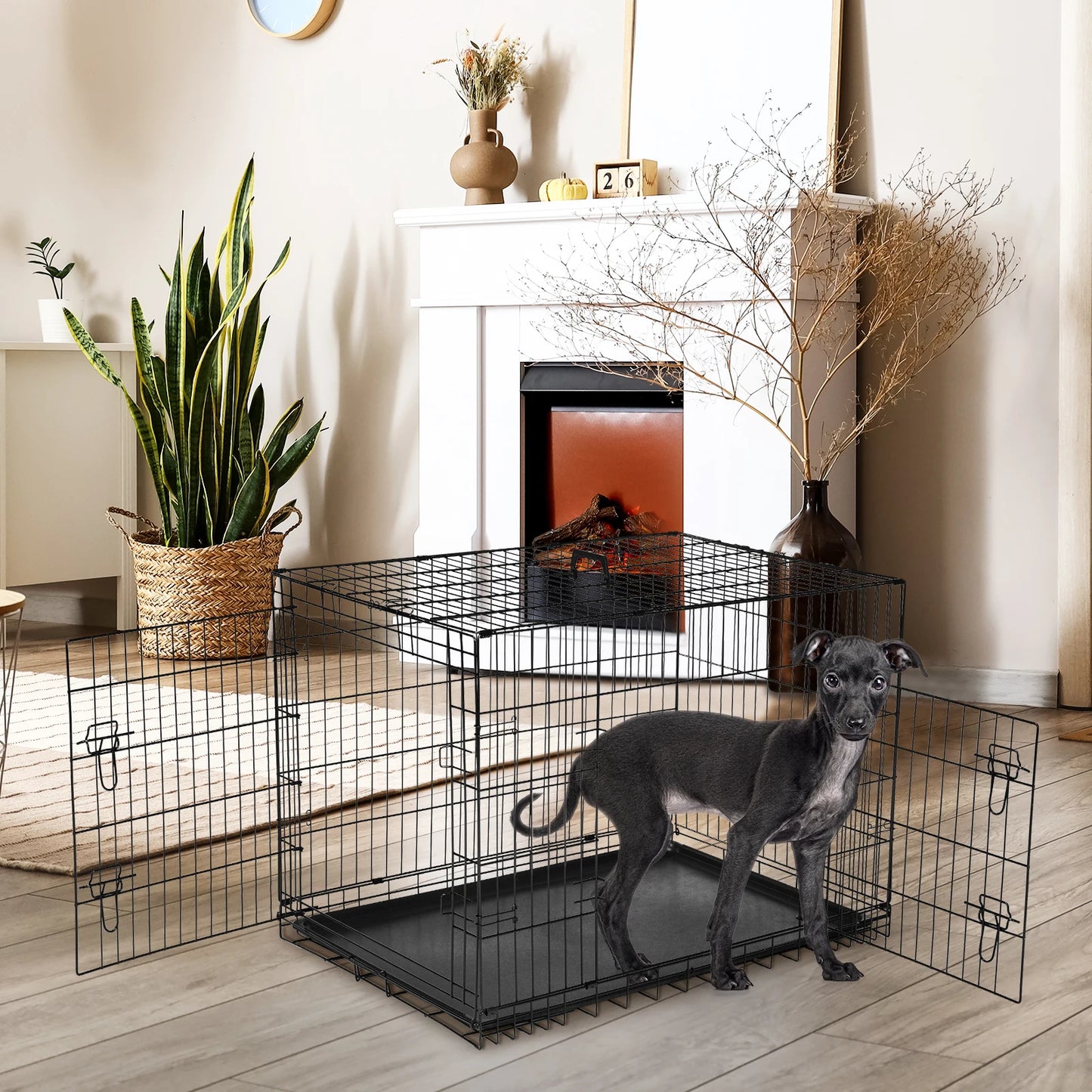 Double Door Folding Metal Wire Cage