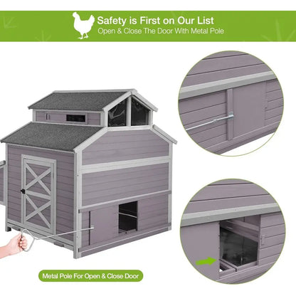 Large Wooden Chicken Coop with Run and Nesting