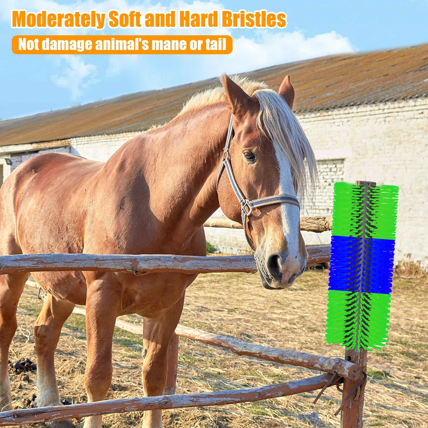 4 Pcs Flexible Livestock Scratching Brush 20.08x7.28in,