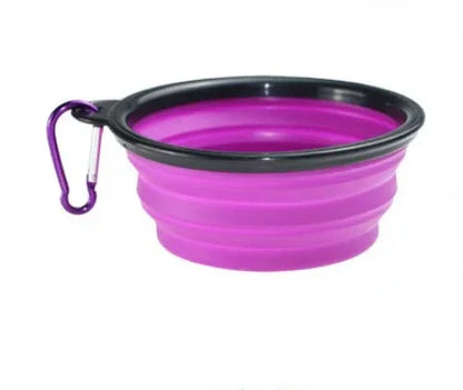 Collapsible Pet Silicone Dog Bowl | Portable Travel Food and Water Bowl with Carabiner