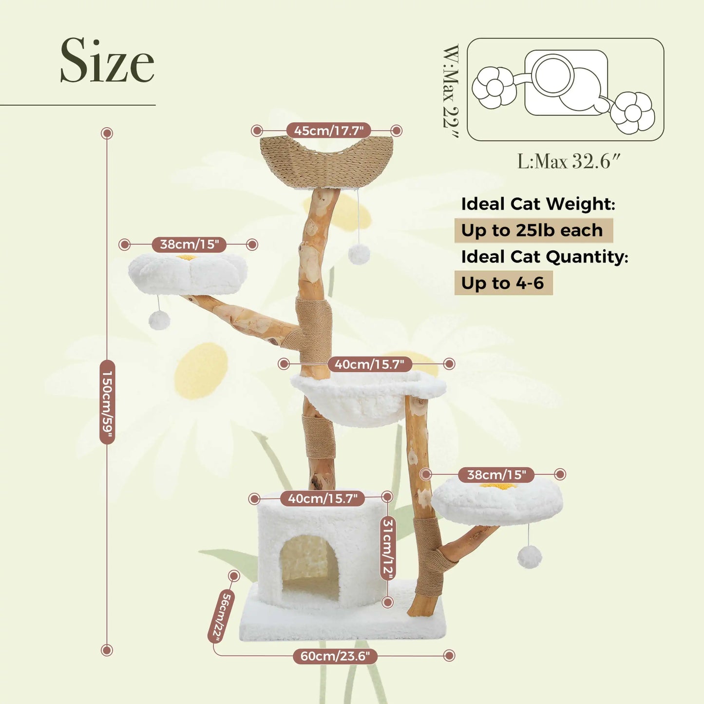 Solid Wood Cat Tree