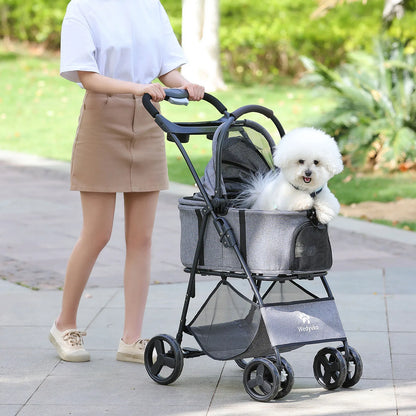 3 in 1 Pet Stroller with Removable Carrier,