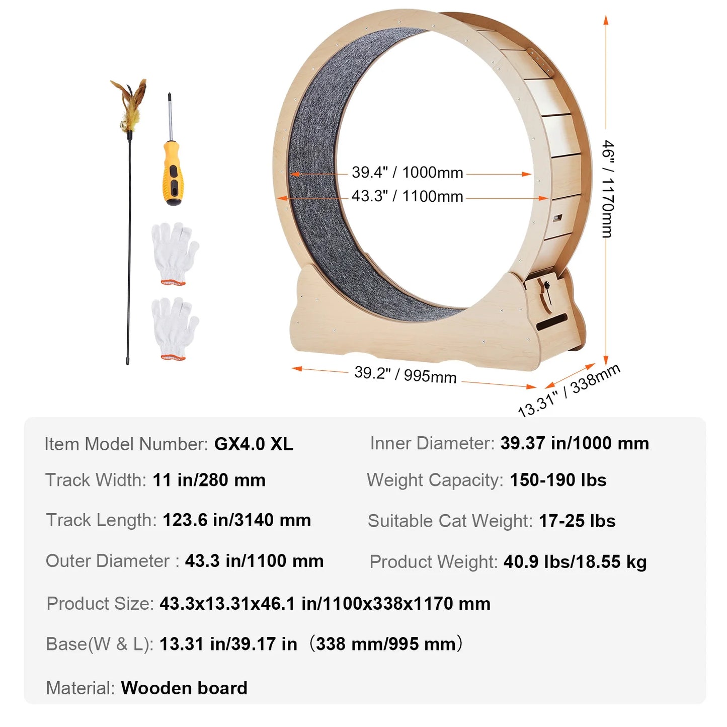 Wooden Cat Exercise Wheel