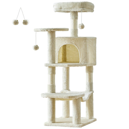 44In Cat Tree Tall Multi-Cat Tower Natural Sisal