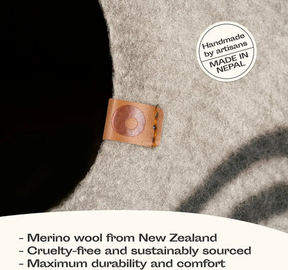 Cat Cave – Premium Felt Cat Bed for Indoor Cats, Handmade Merino Wool