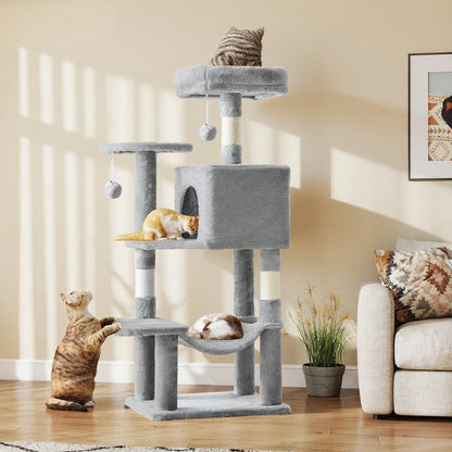 44In Cat Tree Tall Multi-Cat Tower Natural Sisal