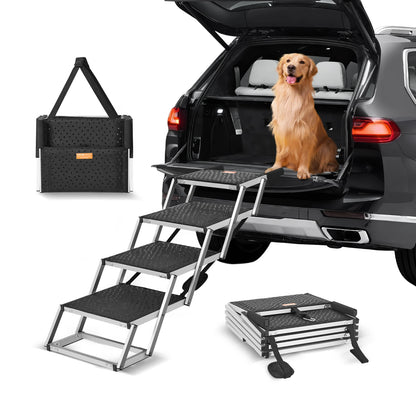 Wide Dog Car Steps Folding Portable Pet Steps 150 lbs