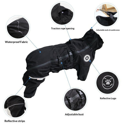 Pet Raincoat Waterproof Four-legged Dog Jacket