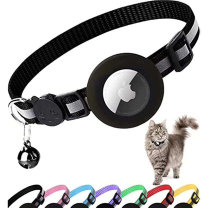AirTag Cat Collar - Breakaway Reflective Safety Collar with AirTag Holder